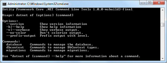 dbcontext generator ef core shell commands